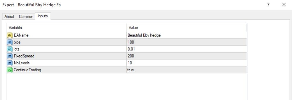 BEAUTIFUL BBY HEDGE EA MT4 - 1